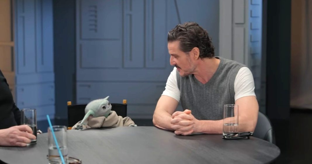 Pedro Pascal Tickles Grogu in New The Mandalorian Movie Video