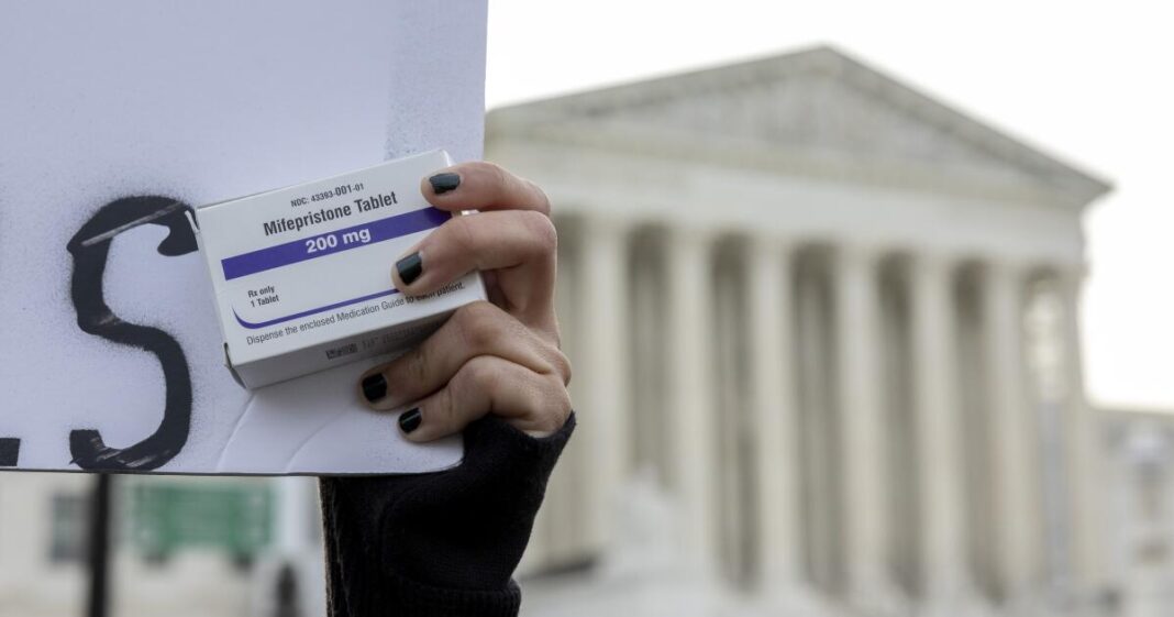 Supreme Court, in 7-2 vote, upholds abortion pills sent by mail, for now
